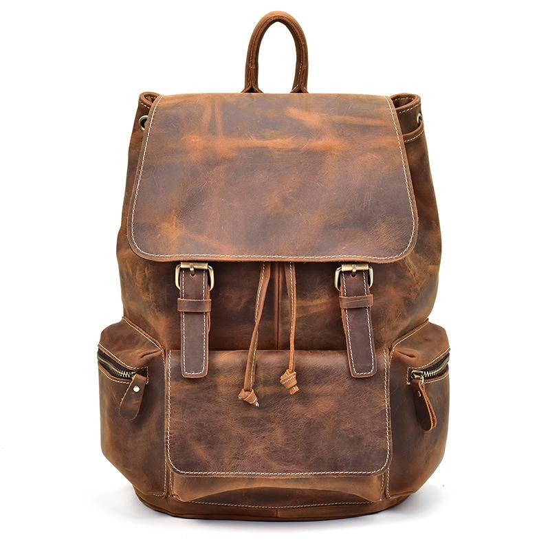 The Hagen Backpack | Vintage Leather Backpack - Drakoi Marketplace