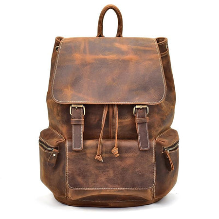 The Hagen Backpack | Vintage Leather Backpack - Drakoi Marketplace