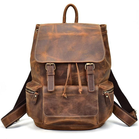 The Hagen Backpack | Vintage Leather Backpack - Drakoi Marketplace