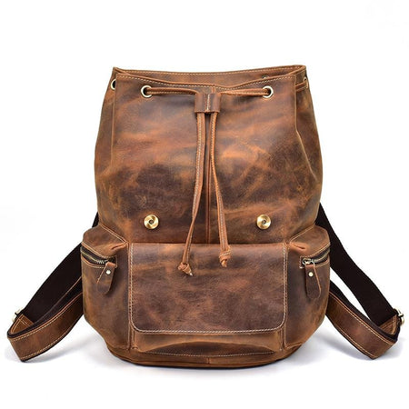 The Hagen Backpack | Vintage Leather Backpack - Drakoi Marketplace