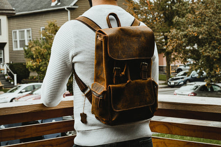 The Hagen Backpack | Vintage Leather Backpack - Drakoi Marketplace