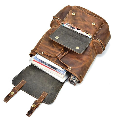 The Hagen Backpack | Vintage Leather Backpack - Drakoi Marketplace