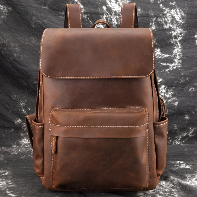 The Helka Backpack | Genuine Vintage Leather Backpack - Drakoi Marketplace