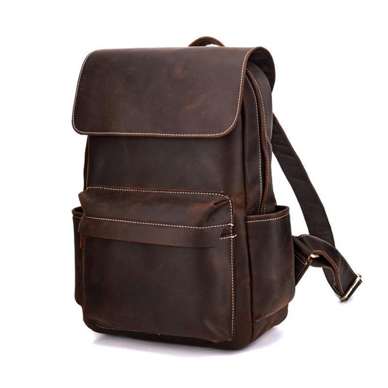 The Helka Backpack | Genuine Vintage Leather Backpack - Drakoi Marketplace