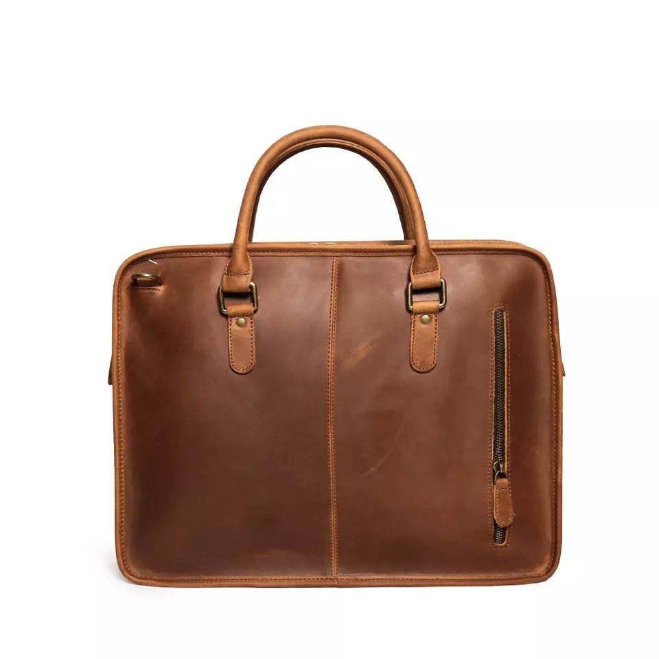 The Hemming Leather Laptop Bag | Vintage Leather Briefcase - Drakoi Marketplace