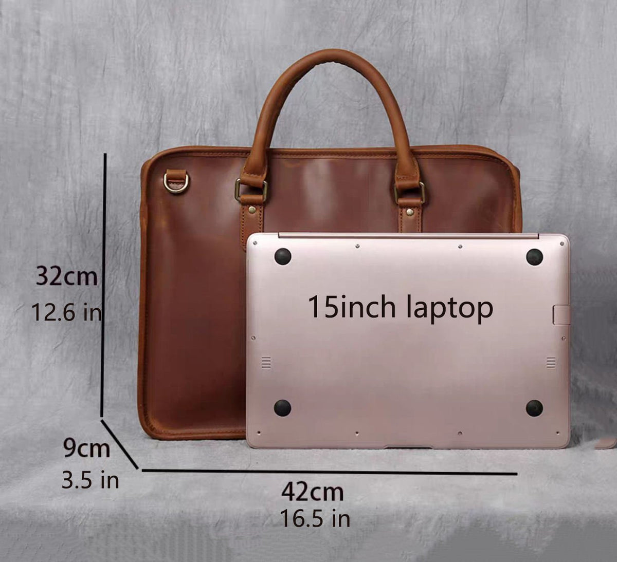 The Hemming Leather Laptop Bag | Vintage Leather Briefcase - Drakoi Marketplace