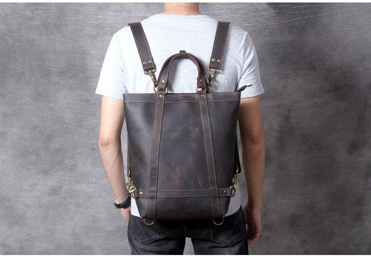 The Icarus | Handmade Vintage Leather Backpack - Drakoi Marketplace