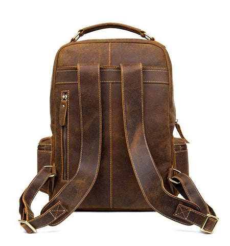 The Langley Backpack | Genuine Vintage Leather Backpack - Drakoi Marketplace