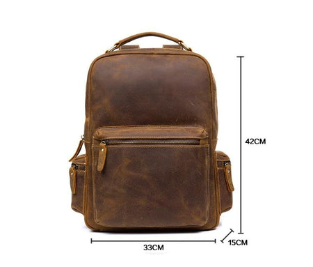 The Langley Backpack | Genuine Vintage Leather Backpack - Drakoi Marketplace