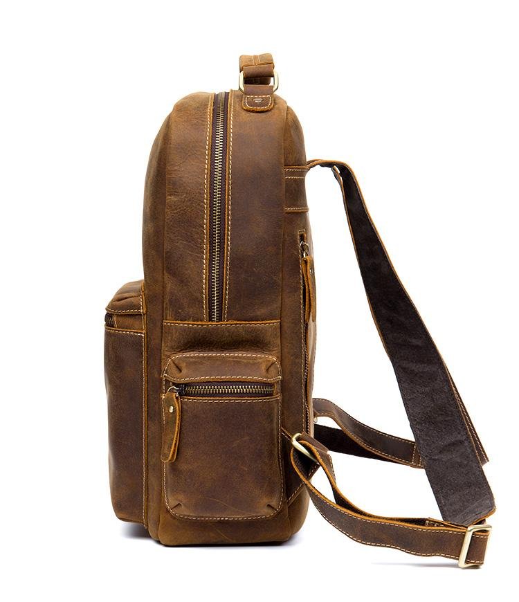 The Langley Backpack | Genuine Vintage Leather Backpack - Drakoi Marketplace