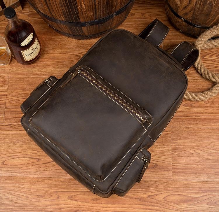 The Langley Backpack | Genuine Vintage Leather Backpack - Drakoi Marketplace