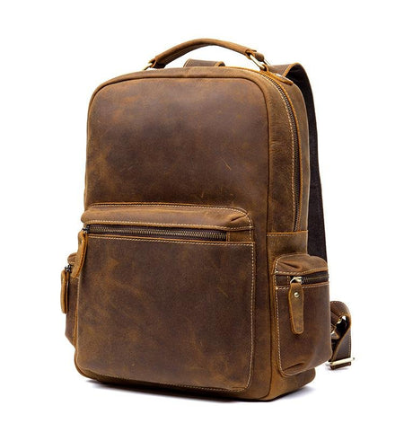 The Langley Backpack | Genuine Vintage Leather Backpack - Drakoi Marketplace