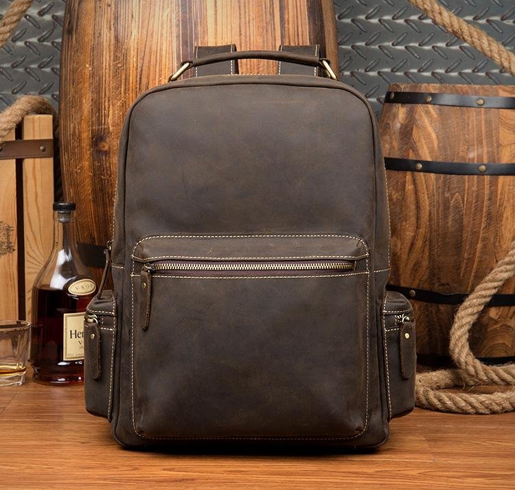 The Langley Backpack | Genuine Vintage Leather Backpack - Drakoi Marketplace