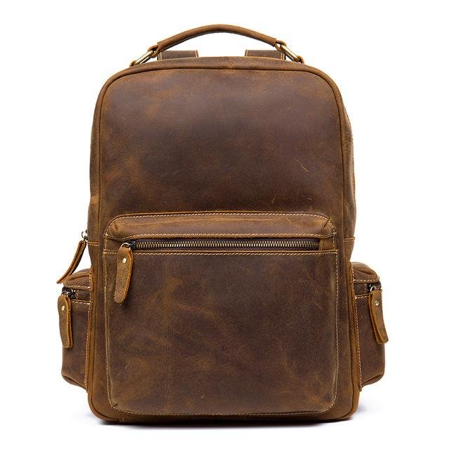 The Langley Backpack | Genuine Vintage Leather Backpack - Drakoi Marketplace