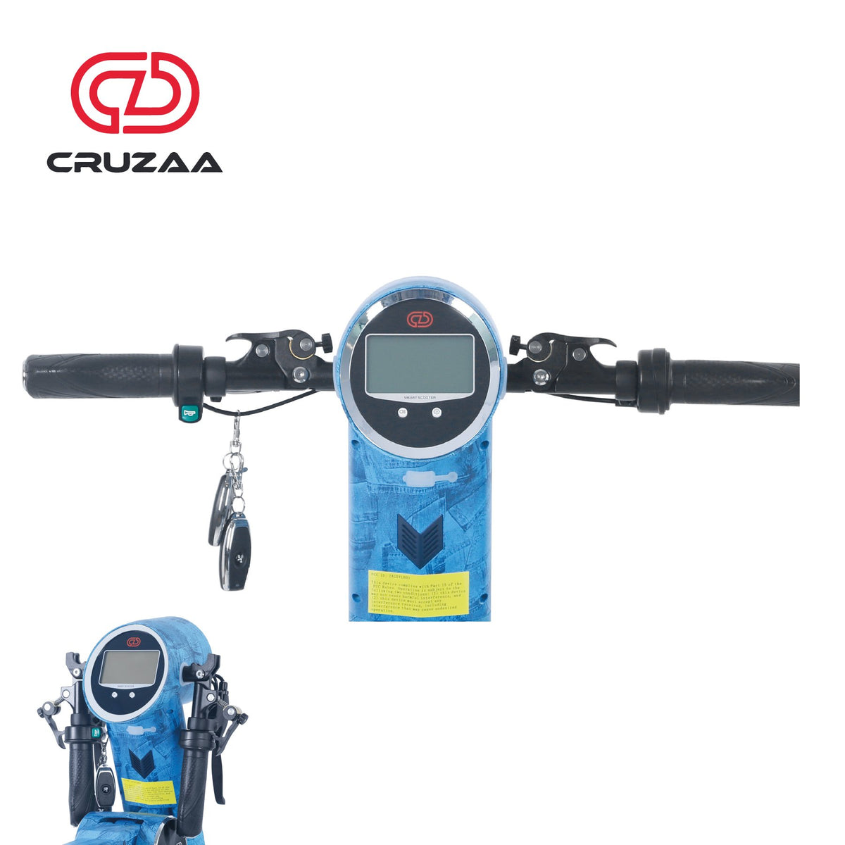 The Limited Edition Cruzaa Electric Scooter - 45km Range & 35kmh Top Speed Cruzaa Built in Bluetooth & Speakers +USB - Denim Blue - Drakoi Marketplace