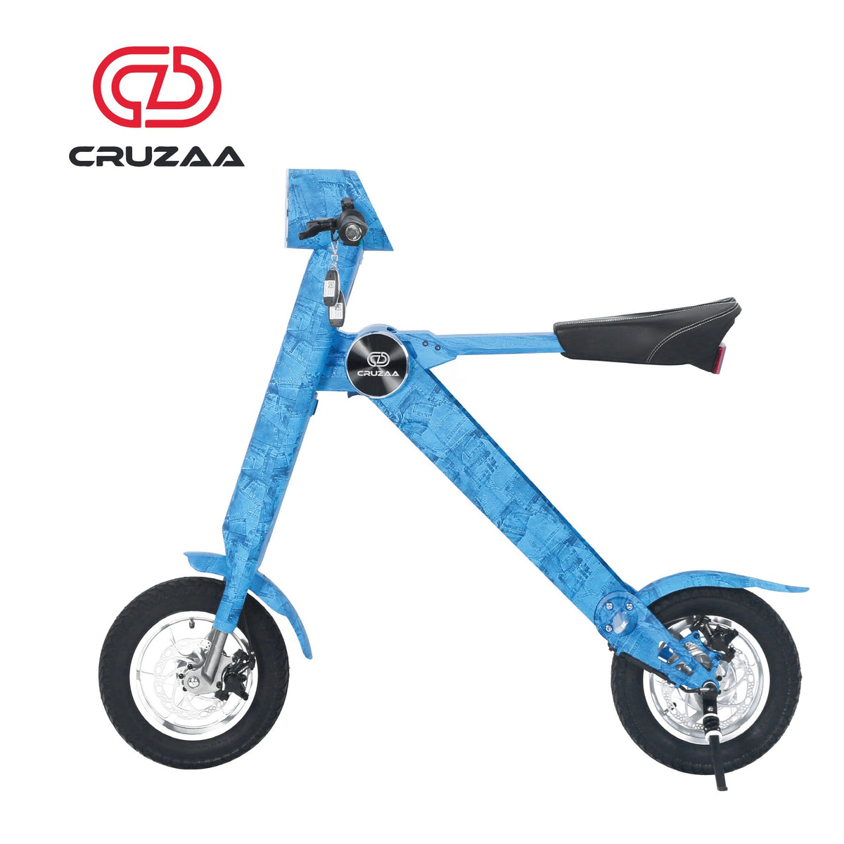 The Limited Edition Cruzaa Electric Scooter - 45km Range & 35kmh Top Speed Cruzaa Built in Bluetooth & Speakers +USB - Denim Blue - Drakoi Marketplace