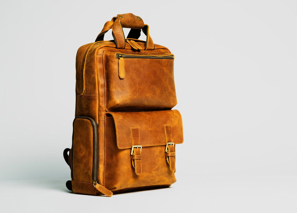 The MANN Bag | Large Capacity Leather Camera Backpack - Drakoi Marketplace