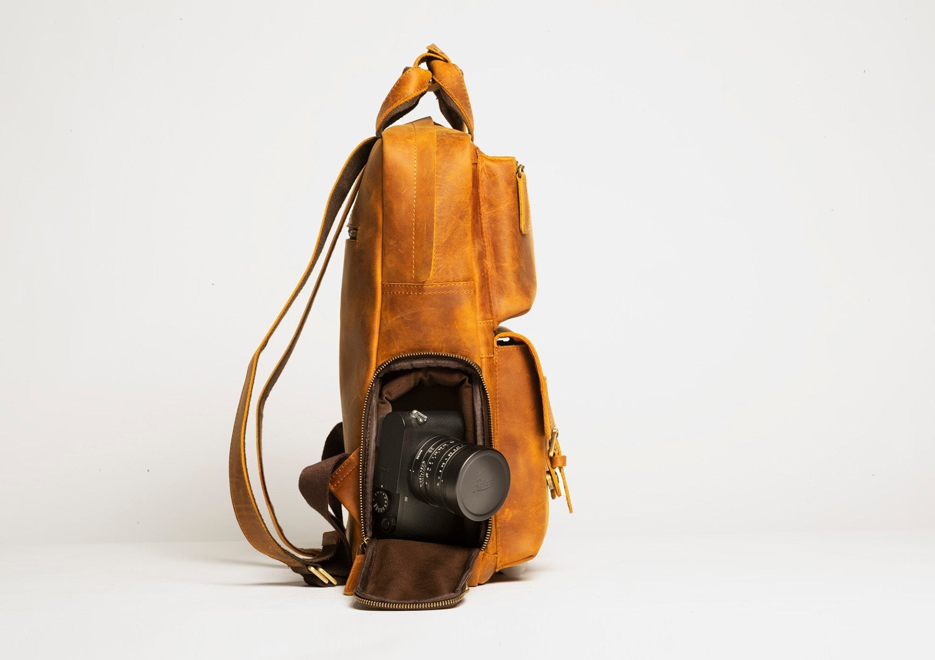 The MANN Bag | Large Capacity Leather Camera Backpack - Drakoi Marketplace