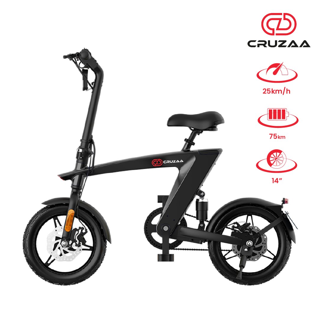 The Max foldable E-Bike Carbon Black Range 35km - Top Speed 25km/h - Drakoi Marketplace