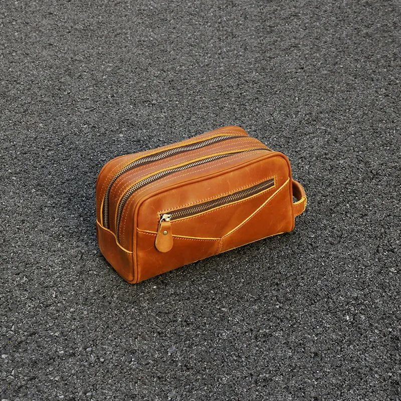 The Nomad Toiletry Bag | Genuine Leather Travel Toiletry Bag - Drakoi Marketplace