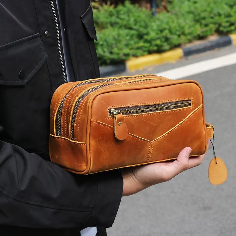 The Nomad Toiletry Bag | Genuine Leather Travel Toiletry Bag - Drakoi Marketplace
