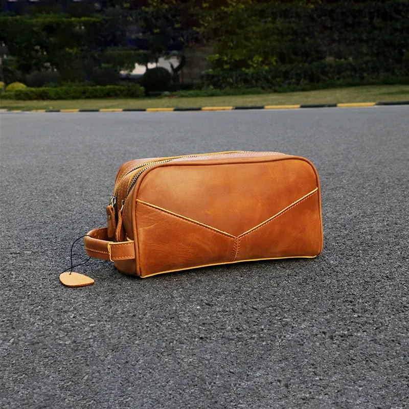 The Nomad Toiletry Bag | Genuine Leather Travel Toiletry Bag - Drakoi Marketplace