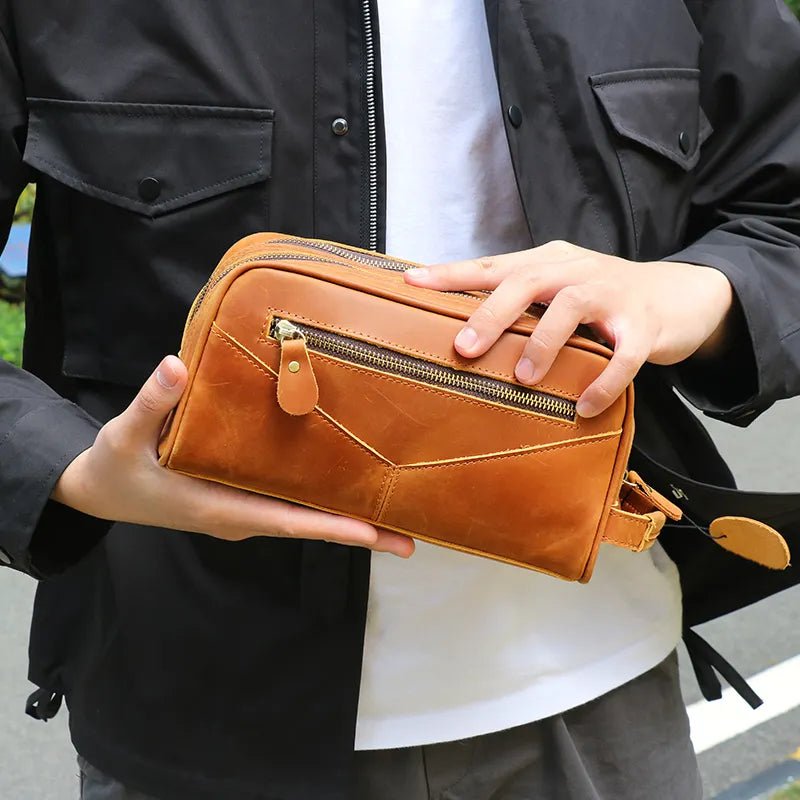 The Nomad Toiletry Bag | Genuine Leather Travel Toiletry Bag - Drakoi Marketplace