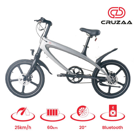 The Official Gun Metal Grey E-Bike with Built-in Speakers & Bluetooth (Range up to 60km) - Drakoi Marketplace