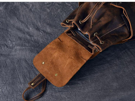 The Olaf Rucksack | Vintage Leather Travel Backpack - Drakoi Marketplace