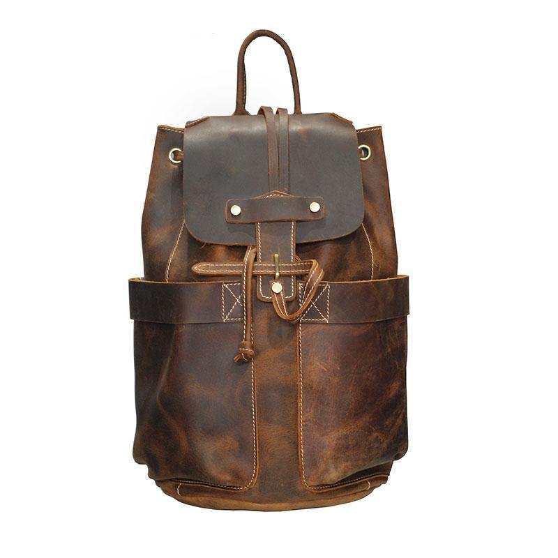 The Olaf Rucksack | Vintage Leather Travel Backpack - Drakoi Marketplace