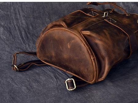 The Olaf Rucksack | Vintage Leather Travel Backpack - Drakoi Marketplace