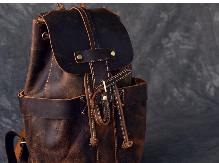 The Olaf Rucksack | Vintage Leather Travel Backpack - Drakoi Marketplace