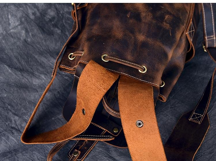 The Olaf Rucksack | Vintage Leather Travel Backpack - Drakoi Marketplace