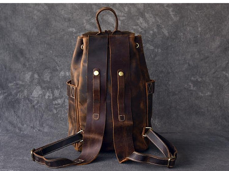 The Olaf Rucksack | Vintage Leather Travel Backpack - Drakoi Marketplace