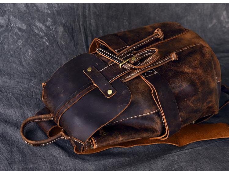 The Olaf Rucksack | Vintage Leather Travel Backpack - Drakoi Marketplace