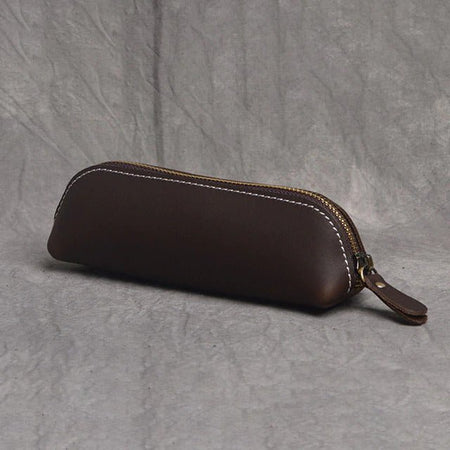 The Paavo Leather Pen Case | Leather Makeup Pouch - Drakoi Marketplace