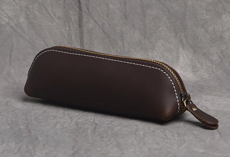 The Paavo Leather Pen Case | Leather Makeup Pouch - Drakoi Marketplace