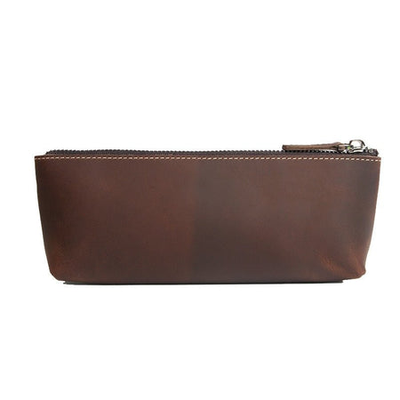 The Pallavi | Handmade Leather Pencil Case - Leather Makeup Bag - Drakoi Marketplace