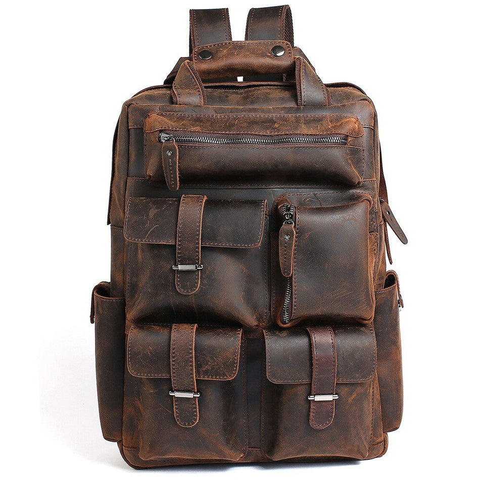 The Shelby Backpack | Handmade Genuine Leather Backpack - Drakoi Marketplace
