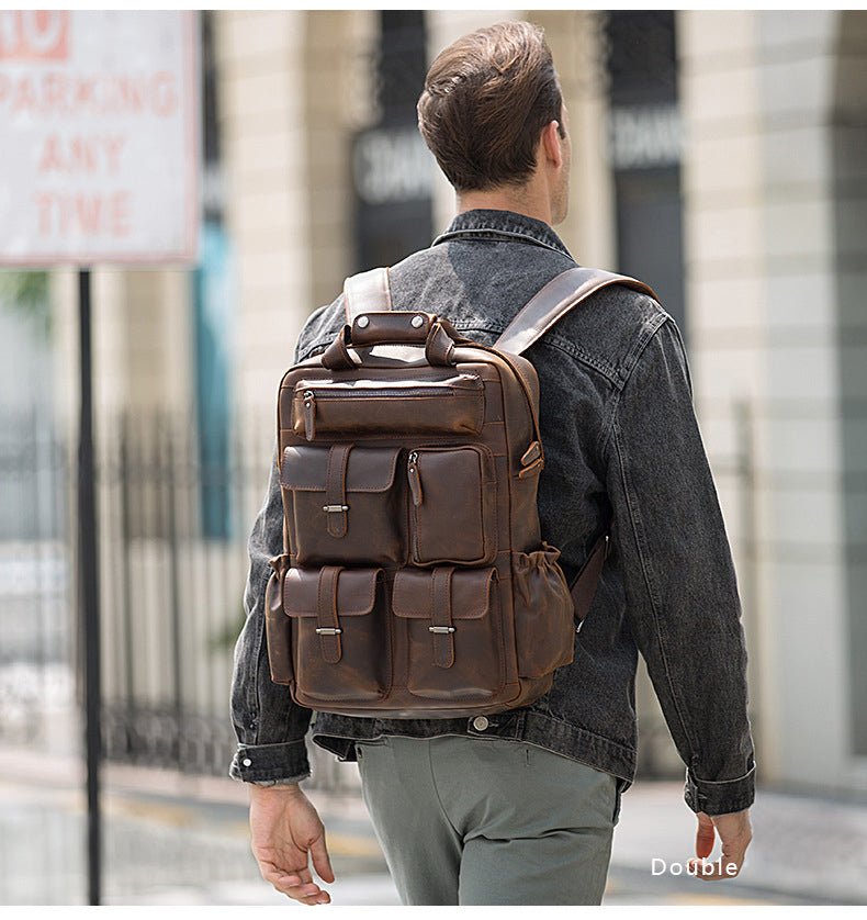 The Shelby Backpack | Handmade Genuine Leather Backpack - Drakoi Marketplace