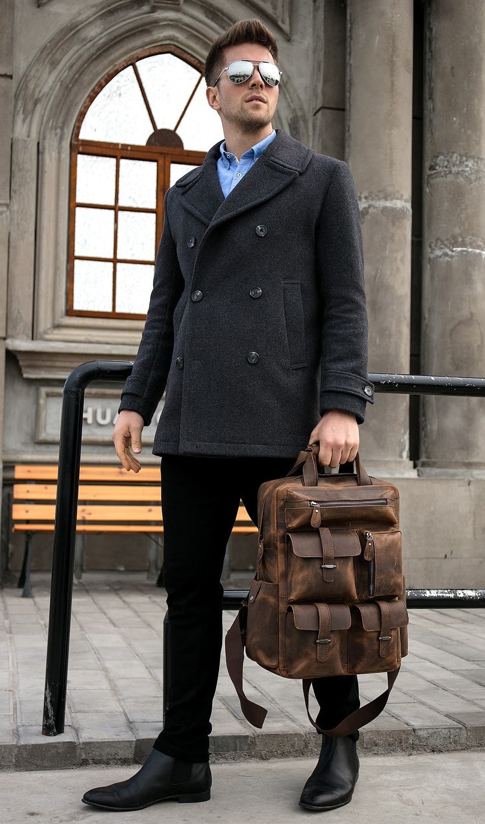 The Shelby Backpack | Handmade Genuine Leather Backpack - Drakoi Marketplace