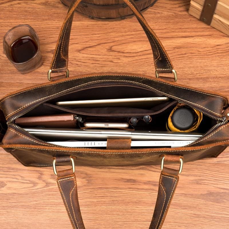 The Viggo Briefcase | Genuine Leather Messenger Bag - Drakoi Marketplace