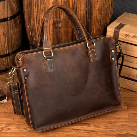 The Viggo Briefcase | Genuine Leather Messenger Bag - Drakoi Marketplace