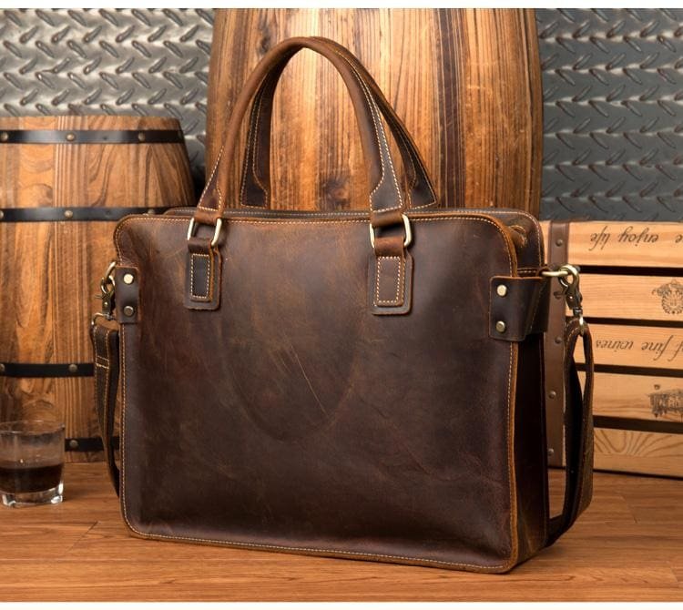 The Viggo Briefcase | Genuine Leather Messenger Bag - Drakoi Marketplace