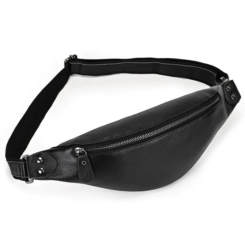 The Walcott Leather Waist Bag | Black Leather Fanny Pack - Drakoi Marketplace