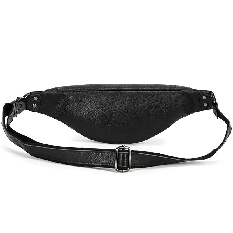 The Walcott Leather Waist Bag | Black Leather Fanny Pack - Drakoi Marketplace