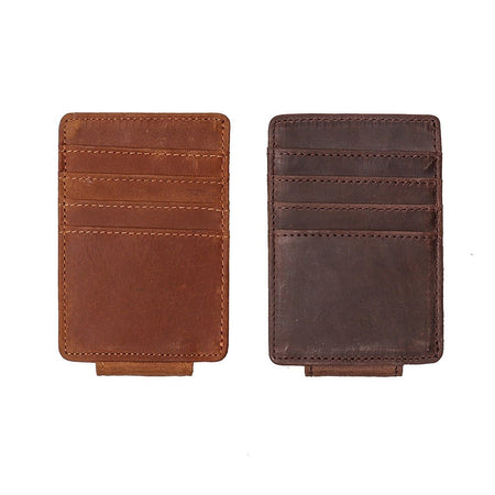 The Walden | Handmade Leather Front Pocket Wallet with Money Clip - Drakoi Marketplace