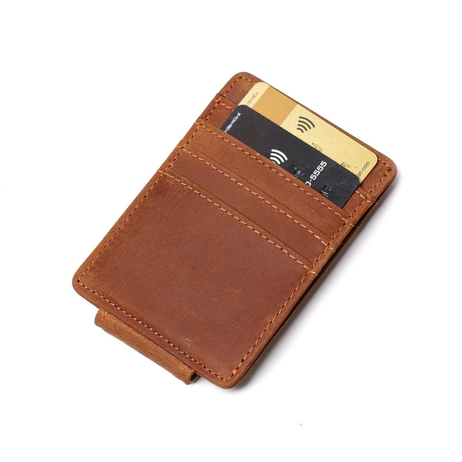 The Walden | Handmade Leather Front Pocket Wallet with Money Clip - Drakoi Marketplace