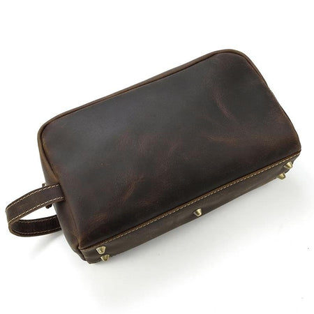 The Wanderer Toiletry Bag | Genuine Leather Toiletry Bag - Drakoi Marketplace