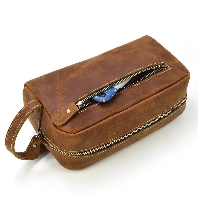 The Wanderer Toiletry Bag | Genuine Leather Toiletry Bag - Drakoi Marketplace